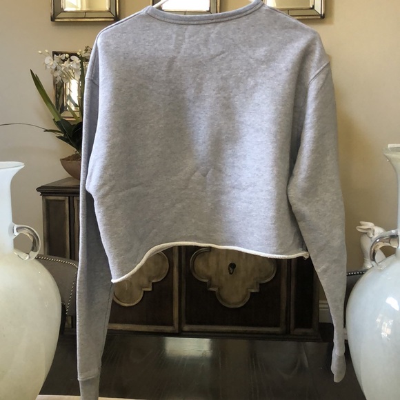 Brandy Melville Grey Cropped Crewneck - Picture 2 of 3